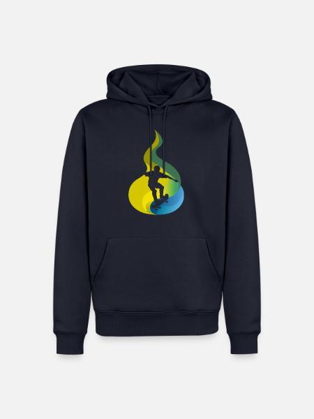 Longboard Skaten - Männer Premium Bio Hoodie - Navy