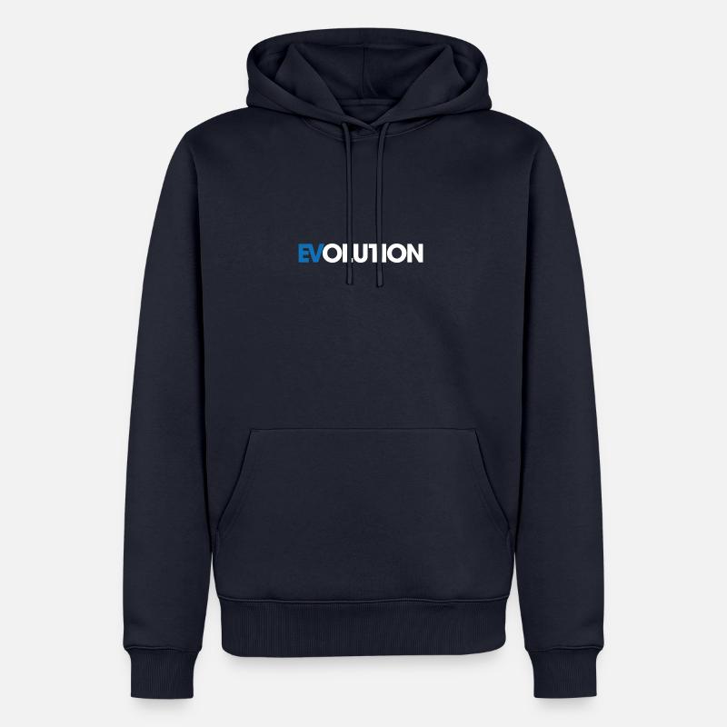Elektrisch - E Auto - Evolution - Spruch - Männer Premium Bio Hoodie - Navy