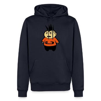 Punk chibi - Sweat à capuche Premium bio Homme - bleu marine - Devant - Nico (187cm)