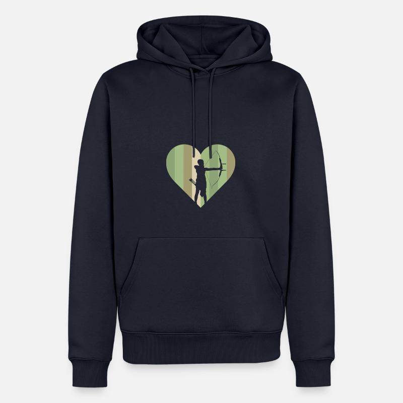 Bogen Langbogen Schießsport - Männer Premium Bio Hoodie - Navy