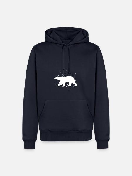 Polar bear in snow - Men’s Premium Organic Hoodie - navy