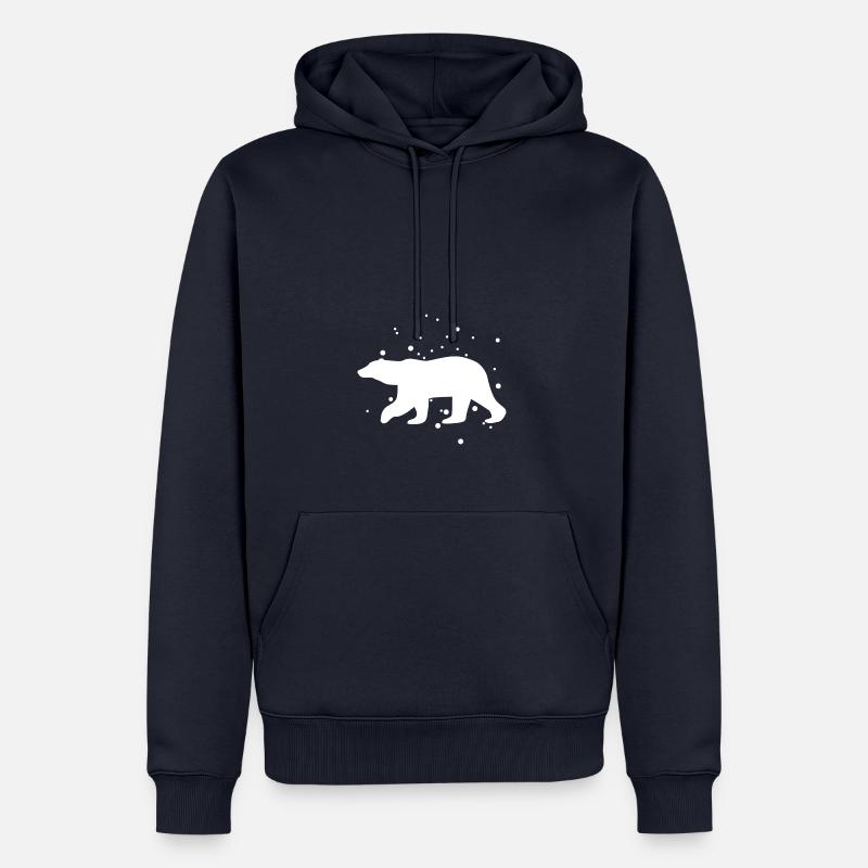 Eisbär im Schnee - Männer Premium Bio Hoodie - Navy