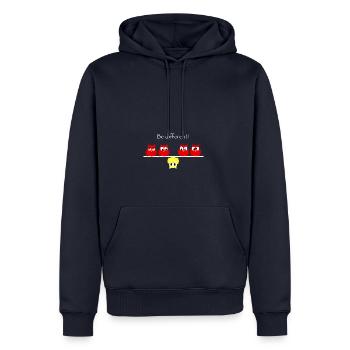 Soyez différent - pensez différemment avec les petits hiboux - Sweat à capuche Premium bio Homme - bleu marine - Devant - Nico (187cm)