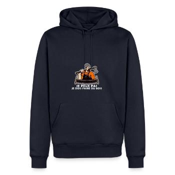 Ich Kann Nicht. Ich Muss Holz Machen. - Männer Premium Bio Hoodie - Navy - Vorne - Nico (187cm)