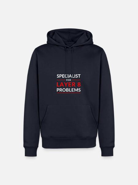 Specialist for layer 8 - Männer Premium Bio Hoodie - Navy