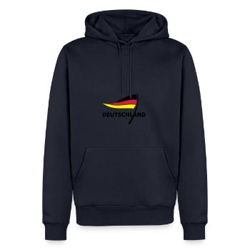 Deutschland - Männer Premium Bio Hoodie - Navy - Vorne - Nico (187cm)