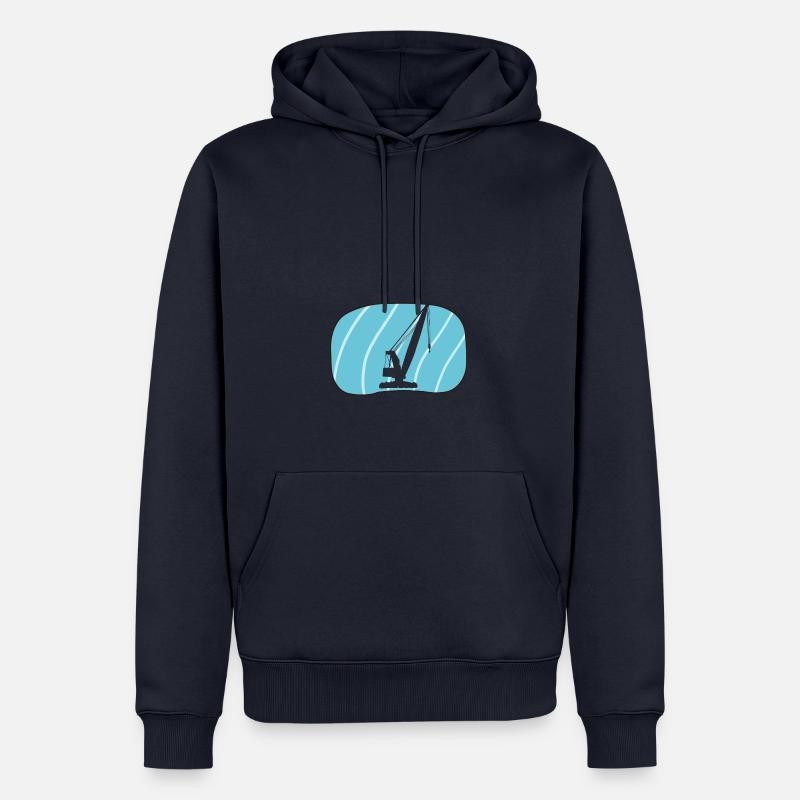 Ouvrier de la construction de grues - Sweat à capuche Premium bio Homme - bleu marine