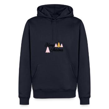 Joyeux sapin de Noël - Sweat à capuche Premium bio Homme - bleu marine - Devant - Nico (187cm)