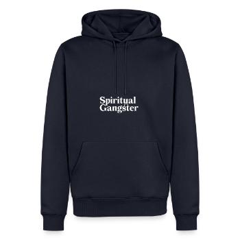 Spiritual Gangster weiß - Männer Premium Bio Hoodie - Navy - Vorne - Nico (187cm)