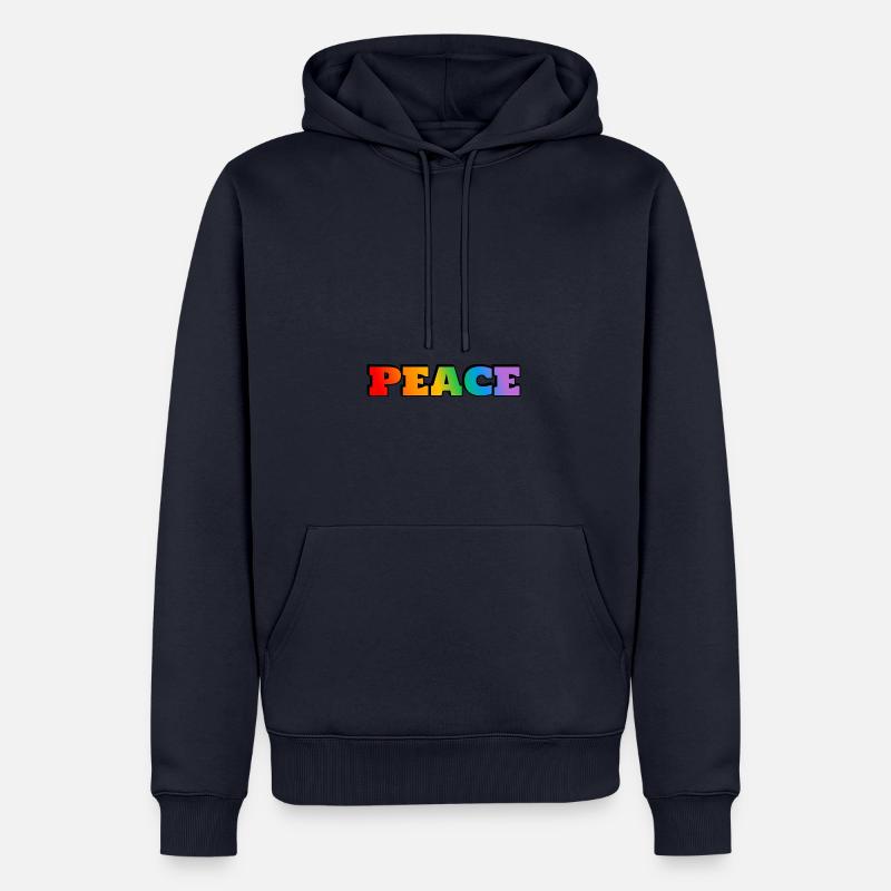 Friedens-Regenbogen - Männer Premium Bio Hoodie - Navy