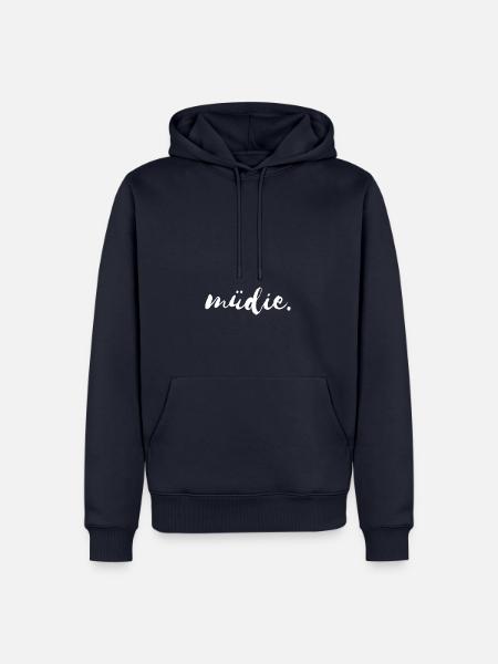 müdie - müdie... - müde - Männer Premium Bio Hoodie - Navy