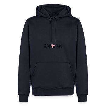 dreamteam - Männer Premium Bio Hoodie - Navy - Vorne - Nico (187cm)