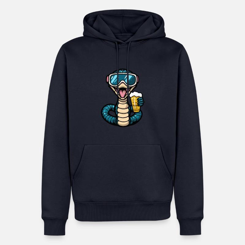 Bière après-ski Snake Cobra - Sweat à capuche Premium bio Homme - bleu marine