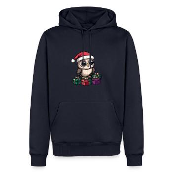 Eule Weihnachten Geschenke - Männer Premium Bio Hoodie - Navy - Vorne - Nico (187cm)