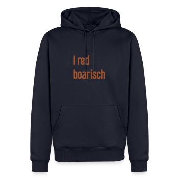 I boarisch rouge - Sweat à capuche Premium bio Homme - bleu marine - Devant - Nico (187cm)
