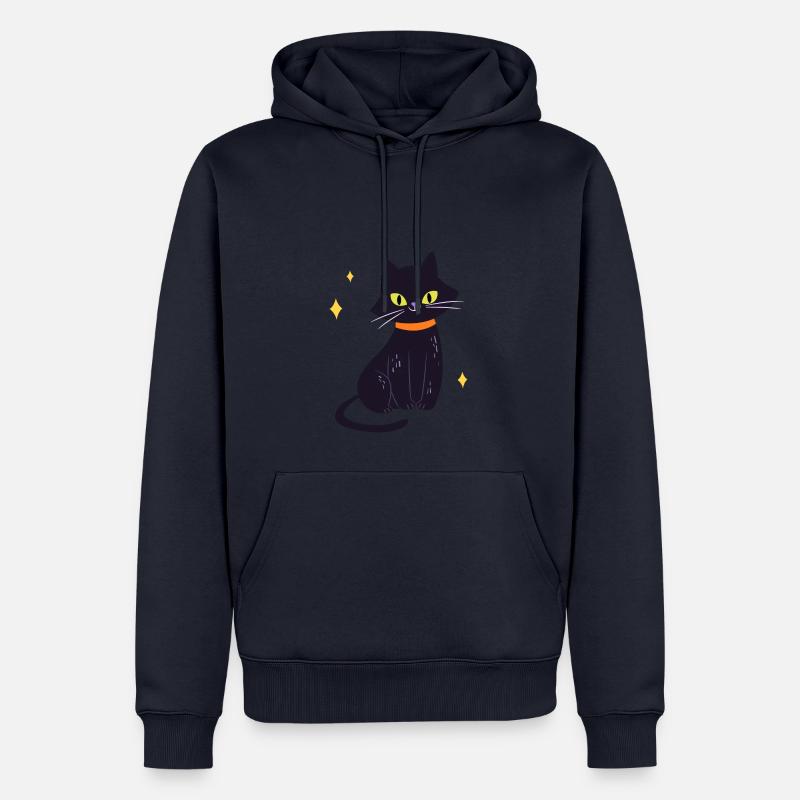 Chat noir - Sweat à capuche Premium bio Homme - bleu marine