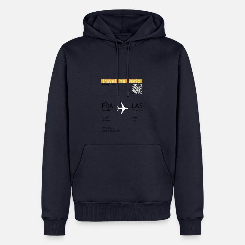 Boading Pass - FFM - Las Vegas - Männer Premium Bio Hoodie - Navy
