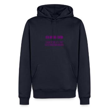 Ich bin Dozentin - ich rette die Welt - Männer Premium Bio Hoodie - Navy - Vorne - Nico (187cm)