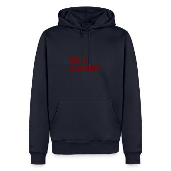 Quel est le dernier prix ? - Sweat à capuche Premium bio Homme - bleu marine - Devant - Nico (187cm)