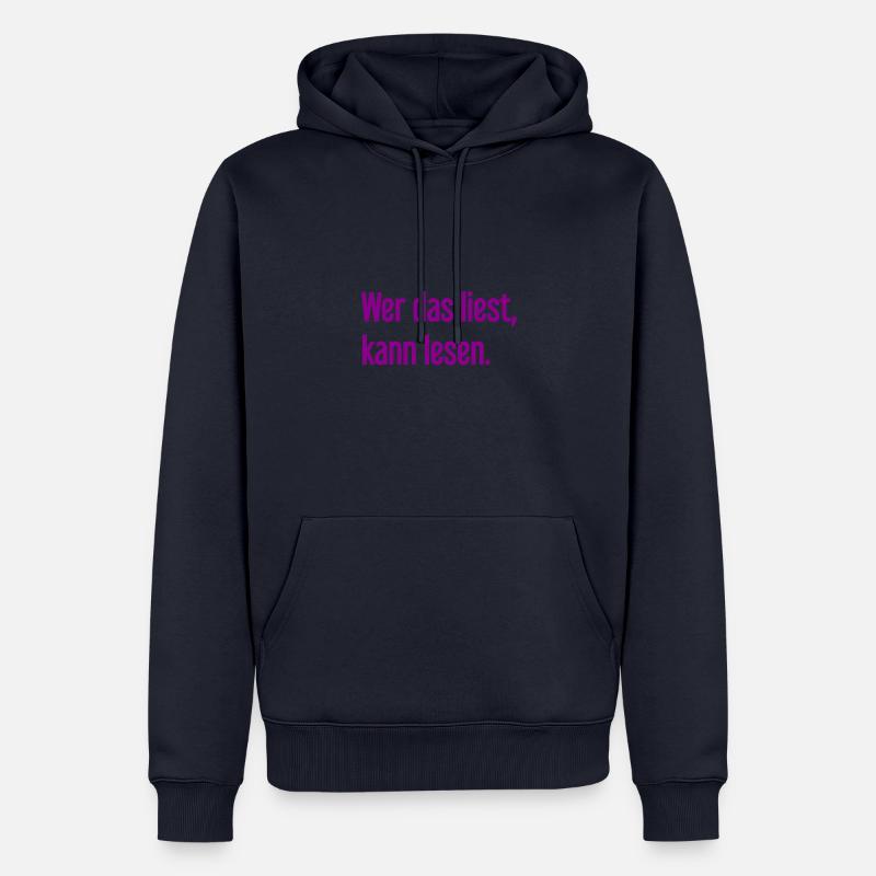 Si vous lisez ceci, vous pouvez lire. - Sweat à capuche Premium bio Homme - bleu marine