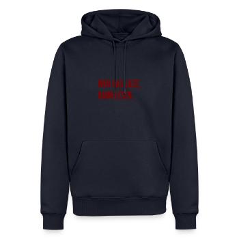 Si vous lisez ceci, vous pouvez lire. - Sweat à capuche Premium bio Homme - bleu marine - Devant - Nico (187cm)