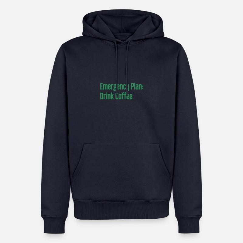 Kaffee-Notfallplan - Männer Premium Bio Hoodie - Navy