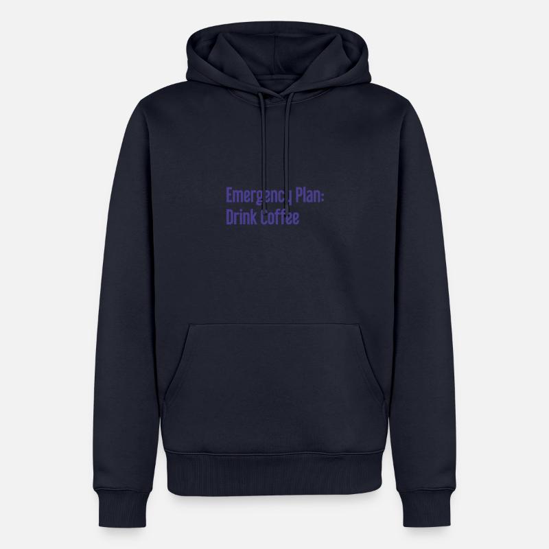 Kaffee-Notfallplan - Männer Premium Bio Hoodie - Navy