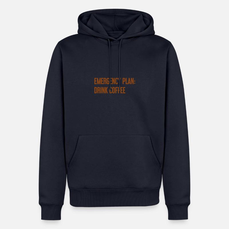Kaffee-Notfallplan - Männer Premium Bio Hoodie - Navy
