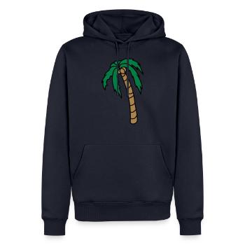 Hängende Palme Design - Männer Premium Bio Hoodie - Navy - Vorne - Nico (187cm)