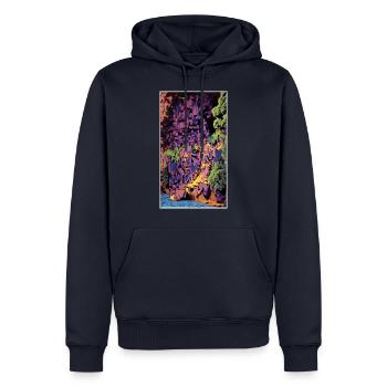 1990 Coast - Männer Premium Bio Hoodie - Navy - Vorne - Nico (187cm)