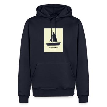 Laissez le vent vous guider vers de nouveaux horizons. - Sweat à capuche Premium bio Homme - bleu marine - Devant - Nico (187cm)