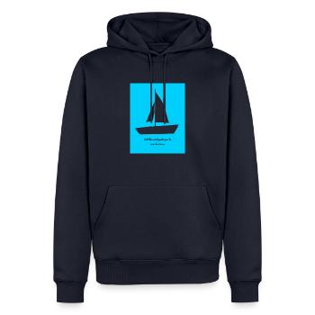 Let the wind guide you to new horizons. - Men’s Premium Organic Hoodie - navy - Front - Nico (187cm)
