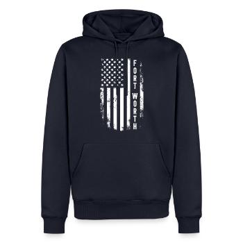 Fort Worth - Männer Premium Bio Hoodie - Navy - Vorne - Nico (187cm)