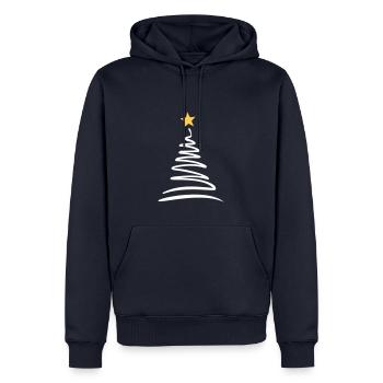 Weihnachtsbaum - Männer Premium Bio Hoodie - Navy - Vorne - Nico (187cm)