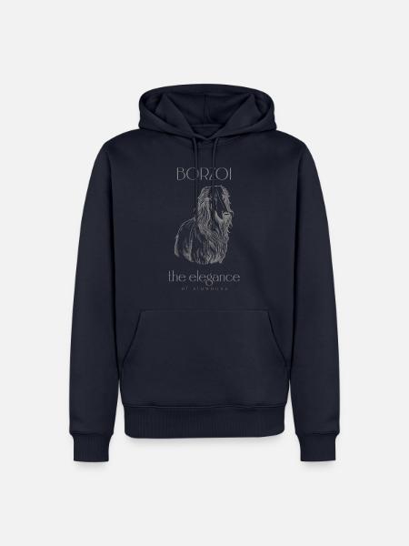 Borzoi:die Eleganz der Langsamkeit - Männer Premium Bio Hoodie - Navy