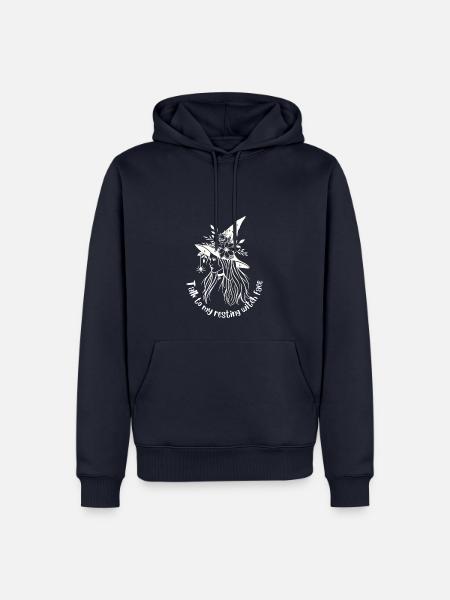 Resting Witch Faces weiss - Männer Premium Bio Hoodie - Navy