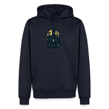 Halloween Gruselig Horror Haus Dracula Fledermaus - Sweat à capuche Premium bio Homme - bleu marine - Devant - Nico (187cm)