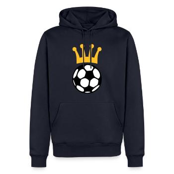 KING FOOTBALL - Sweat à capuche Premium bio Homme - bleu marine - Devant - Nico (187cm)