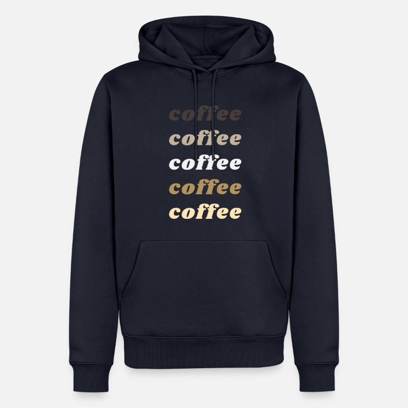 Café - Sweat à capuche Premium bio Homme - bleu marine