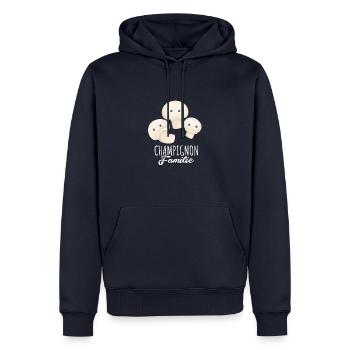 pilzfamilie,pilze,champignon,pilze - Männer Premium Bio Hoodie - Navy - Vorne - Nico (187cm)