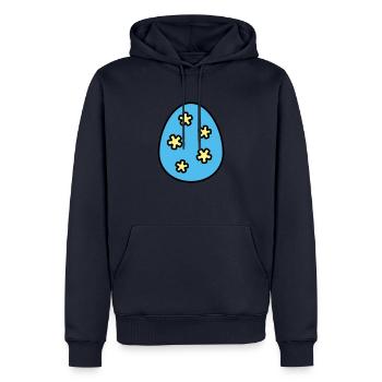 Oeuf de Pâques coloré - Sweat à capuche Premium bio Homme - bleu marine - Devant - Nico (187cm)