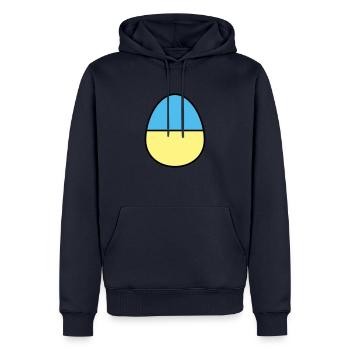 Oeuf de Pâques coloré - Sweat à capuche Premium bio Homme - bleu marine - Devant - Nico (187cm)