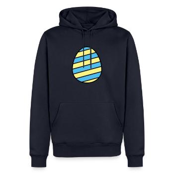 Oeuf de Pâques coloré - Sweat à capuche Premium bio Homme - bleu marine - Devant - Nico (187cm)