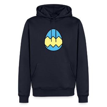 Oeuf de Pâques coloré - Sweat à capuche Premium bio Homme - bleu marine - Devant - Nico (187cm)