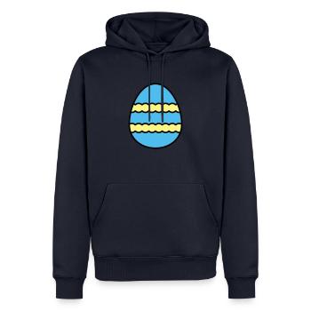Oeuf de Pâques coloré - Sweat à capuche Premium bio Homme - bleu marine - Devant - Nico (187cm)