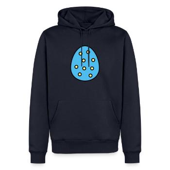 Œuf de Pâques marqué - Sweat à capuche Premium bio Homme - bleu marine - Devant - Nico (187cm)