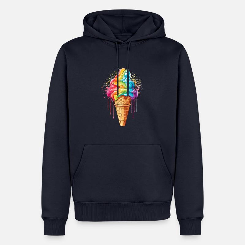 lbgtq Eis Regenbogenfarben - Männer Premium Bio Hoodie - Navy