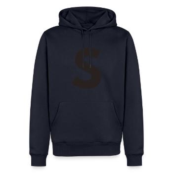 S - Männer Premium Bio Hoodie - Navy - Vorne - Nico (187cm)