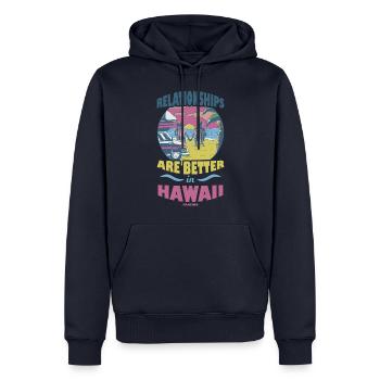 Hawaï - Sweat à capuche Premium bio Homme - bleu marine - Devant - Nico (187cm)