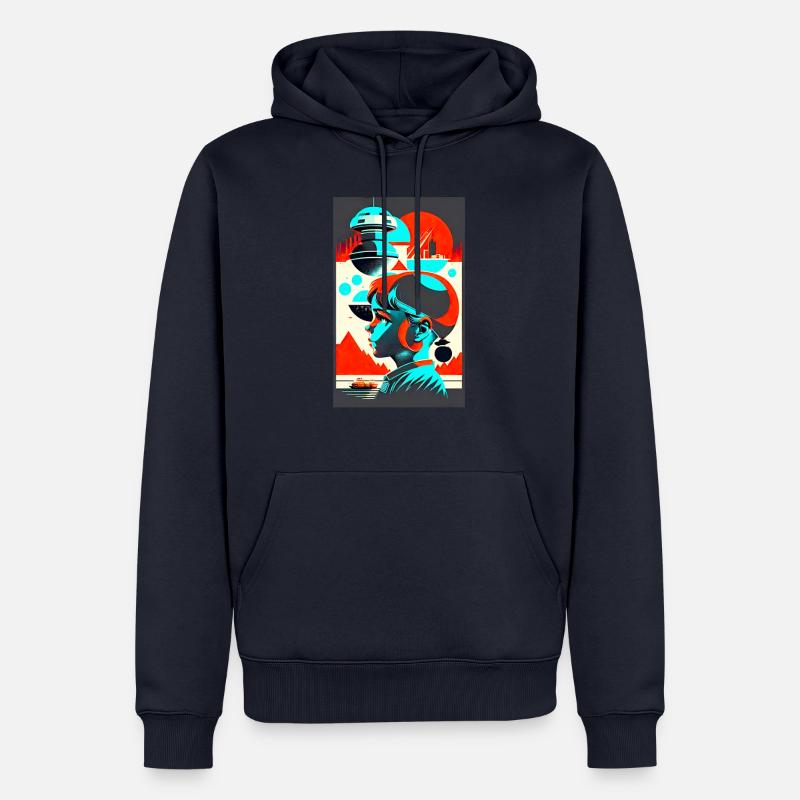 Fille de l’espace - Sweat à capuche Premium bio Homme - bleu marine